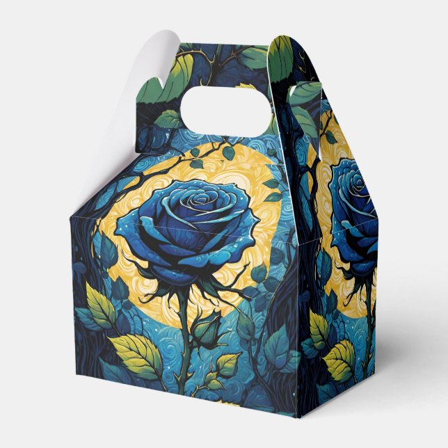 Blaue Rose Reben 3 Gabel Geschenkschachtel (Vorderseite)