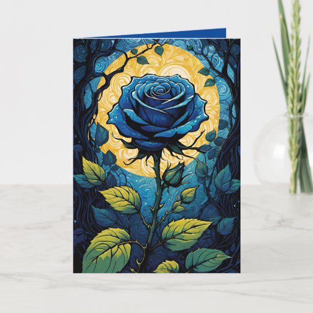 Blaue Rose Reben 3 Karte (Vorderseite)