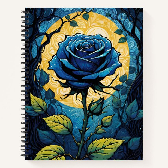 Blaue Rose Reben 3 Notizbuch (Vorderseite)