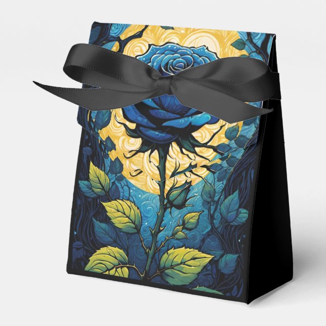 Blaue Rose Reben 3 Zelte Geschenkschachtel (Vorderseite)