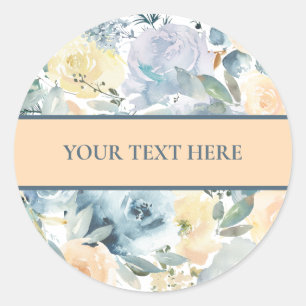 Blaue Rose Rundaufkleber Vorlage Ihr Text hier Runder Aufkleber