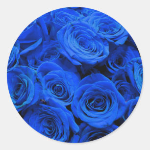 Blaue Rose Runder Aufkleber