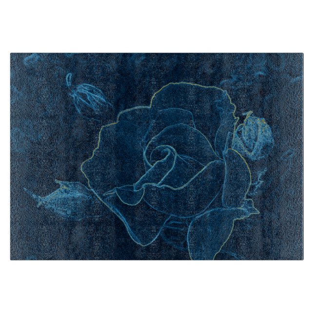 Blaue Rose Schneidebrett (Vorderseite)