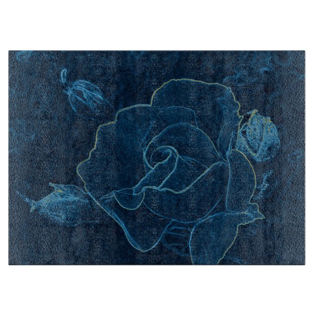 Blaue Rose Schneidebrett (Vorderseite)