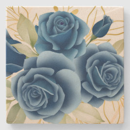 Blaue Rose Steinuntersetzer