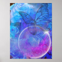 Blaue Rose und Blauer Schmetterling