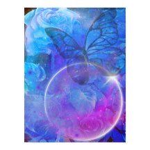 Blaue Rose und Blauer Schmetterling