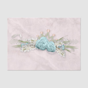 Blaue Rose und Crown Floral Bouquet Seidenpapier