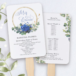 Blaue Rose und Eukalyptusorden Fächer