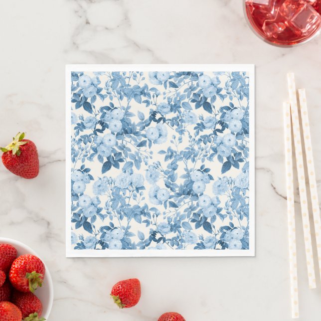 Blaue Rose Vintag Botanischer Garten Serviette (Beispiel)