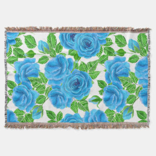 Blaue Rose Wasserfarbenmuster Decke