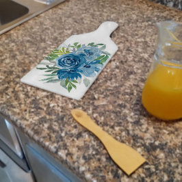 Blaue Rose Watercolor Cutting Board Schneidebrett