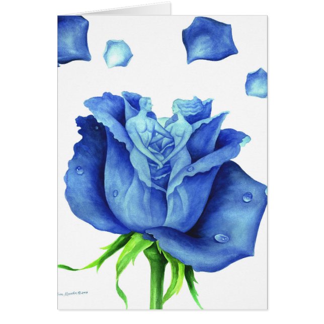 Blaue Rosen-Blumen-Malerei - multi (Vorne)