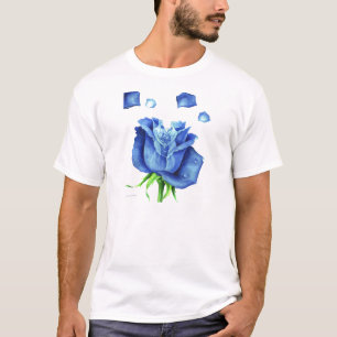 Blaue Rosen-Blumen-Malerei - multi T-Shirt