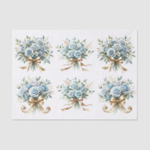 Blaue Rosen Blumenstrauß Clipart Ephemera Decoupag Seidenpapier