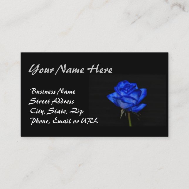 Blaue Rosen-Geschäfts-Karte Visitenkarte (Vorderseite)
