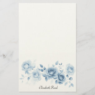 Blaue Rosen im Vintage-Blumendesign Briefpapier