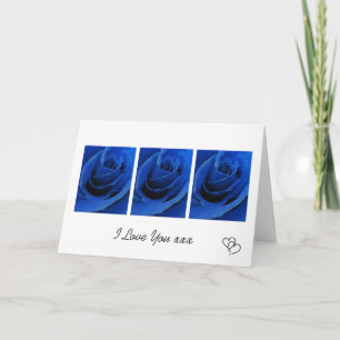 Blaue Rosen Liebeskarte Karte