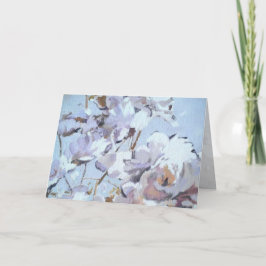 Blaue Rosen mit sanfter Rosen-Einlage Faltekarte Feiertagskarte