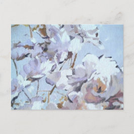 Blaue Rosen mit Softrose-Rückseite Postkarte