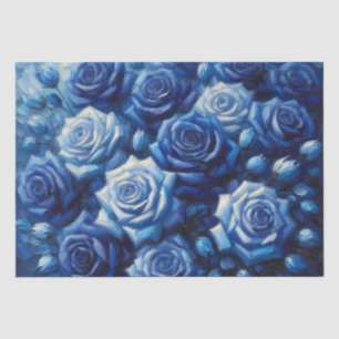 Blaue Rosen Ölmalerei Decoupage Seidenpapier