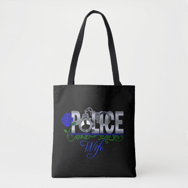 Blaue Rosen-Polizei-Ehefrau Tasche (Vorderseite)
