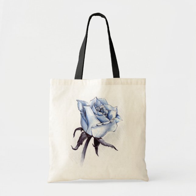 blaue Rosen-Tasche Tragetasche (Vorne)