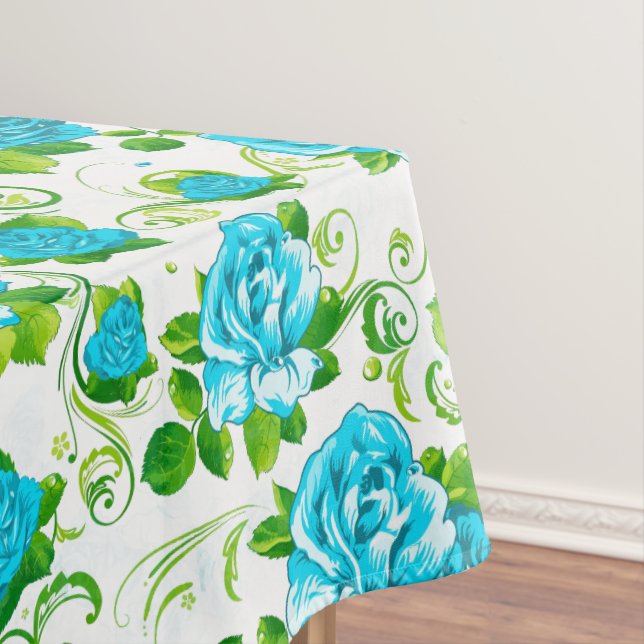 Blaue Rosen Tischdecke (Beispiel)