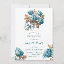 Blaue Rosen und Kupferblätter Junggesellinnenabsch