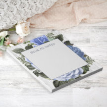 Blaue Rosen Weiße Rustikale Holz Namensnotiz