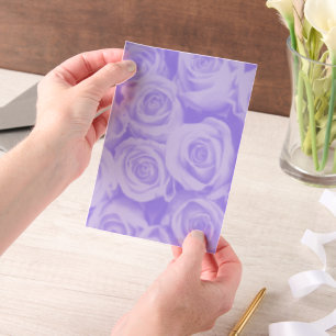 Blaue Rosenmuster-Vellum-Papier-Overlay für die Ho