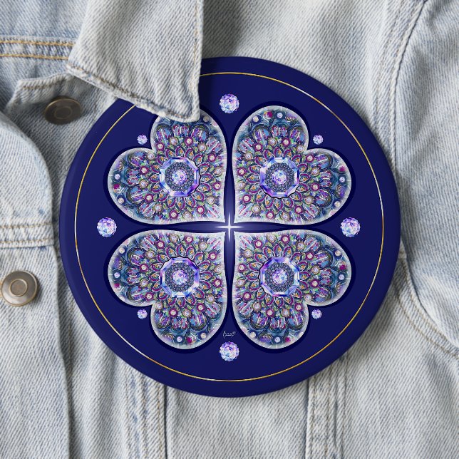 blaue Rosette Button (Beispiel)
