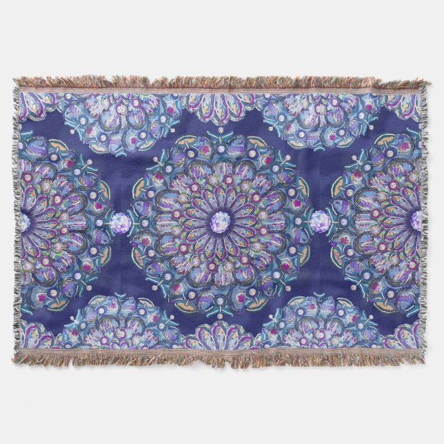 blaue Rosette Decke (Vorderseite)