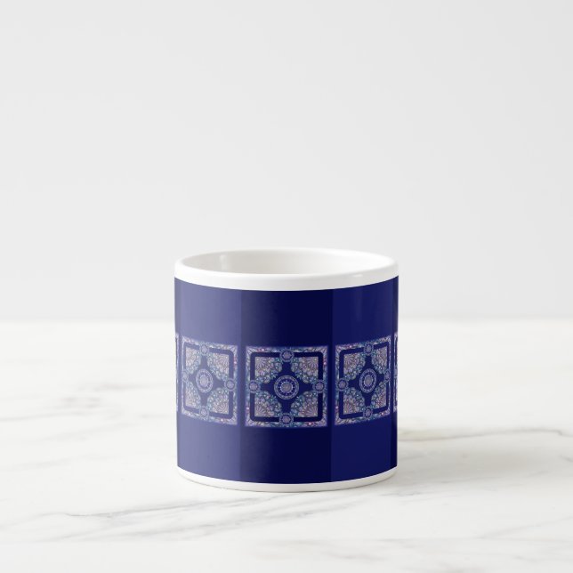 Blaue Rosette Espressotasse (Vorderseite)