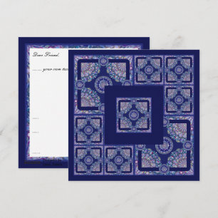 Blaue Rosette Feiertagskarte