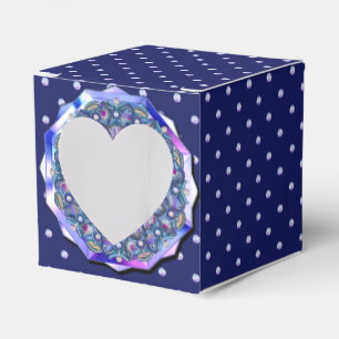 Blaue Rosette Geschenkschachtel