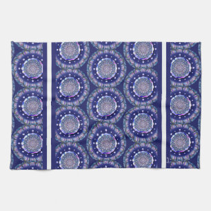 Blaue Rosette Geschirrtuch