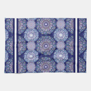 Blaue Rosette Geschirrtuch