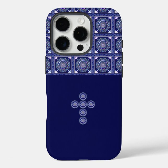 Blaue Rosette iPhone 16 Pro Hülle (Rückseite)
