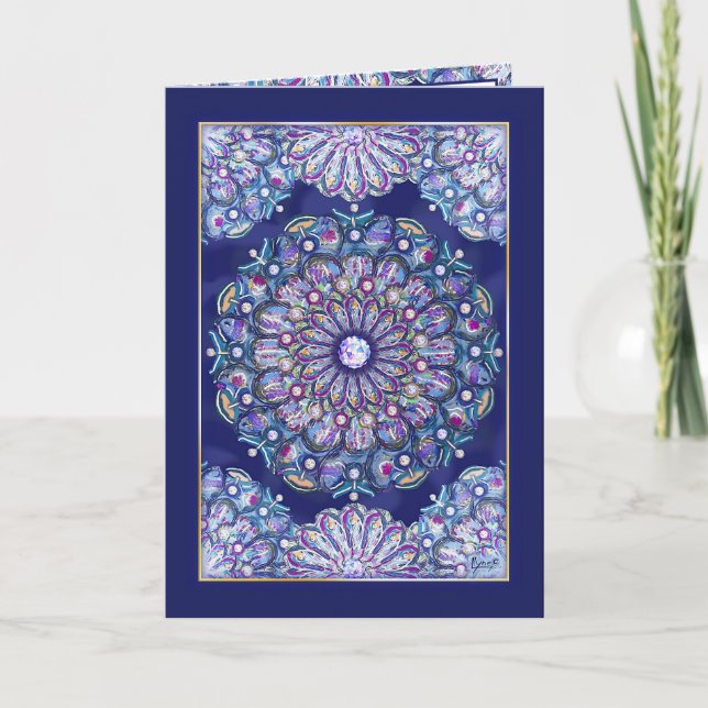 Blaue Rosette Karte (Vorderseite)