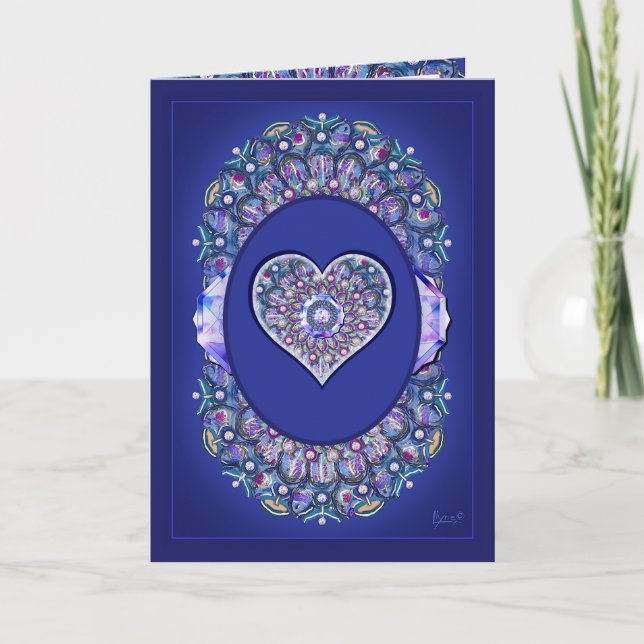 Blaue Rosette Karte (Vorderseite)
