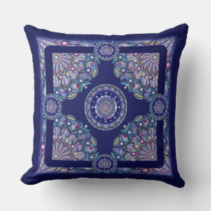 Blaue Rosette Kissen