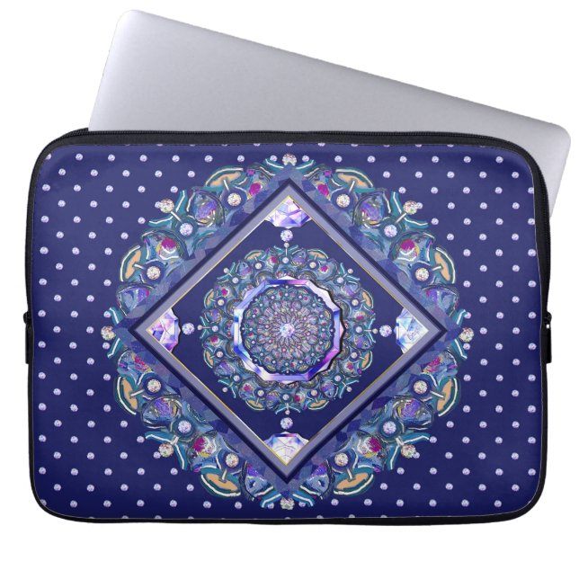 Blaue Rosette Laptopschutzhülle (Vorderseite)