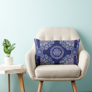 Blaue Rosette Lendenkissen
