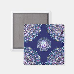 Blaue Rosette Magnet