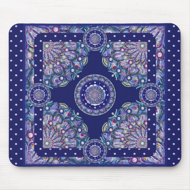 Blaue Rosette Mousepad (Vorne)