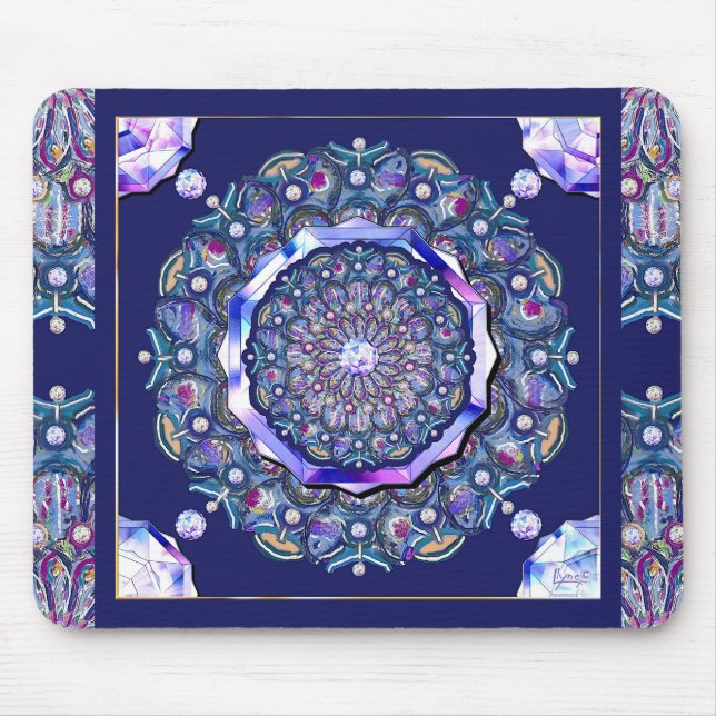 Blaue Rosette Mousepad (Vorne)