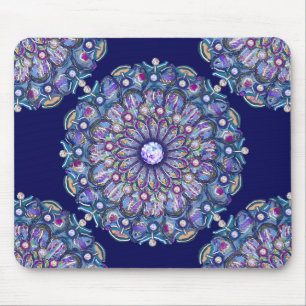 Blaue Rosette Mousepad
