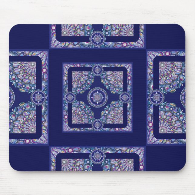Blaue Rosette Mousepad (Vorne)