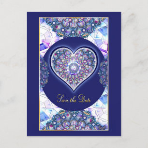 Blaue Rosette Postkarte